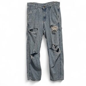 Vintage Lee Distressed Light Wash Carpenter Jeans